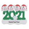 2021 Resin Personalized Snowman Family of 4 Christmas Tree Ornament Custom Gift for Mom, Dad, Kid, Grandma Pendant