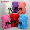 Decorative Flowers Wreaths Drop Teddy Bear Rose Flower 25cm Artificial Soap Foam Of Roses Year Gifts For Women Valentines Gift W5247140