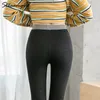 StreamGirl 5% Spandex Primavera Preto Leggings Brilhantes Mulheres Cintura Alta Leggins Womens Casual Leggings Para As Mulheres Skinny Calças Outono 210421