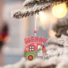 Weihnachtsdekorationen 3 Stück für Zuhause aus Holz bemaltes Auto Kleiner Anhänger Baumdekoration Zubehör Jahr 2022 Dekor
