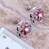 Boucles d'oreilles Collier brillant grenat rouge grenat en argent bijoux ensembles de jeux de pendentif taille 5.5 - 8 s0136