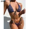 Shiny neon bikini a fascia mujer push up Beach top costume da bagno per le donne perizoma costume da bagno femme costumi da bagno reggiseno sexy 210702