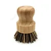 Brosse de lavage de Pot de palmier, Mini brosse à vaisselle ronde en bois, brosse à récurer naturelle, épurateur Durable à manche court, Kit de cuisine DAF400