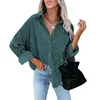 Corduroy Women Blouses Shirts Tunic Womens Tops And Blouses 2021 Womenswear Long Sleeve Clothing Button Up Down Loose White New