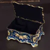 Vintage Rektangel Trinket Box Smycken Ornate Antik Graverad Jewerly Storage 211105