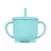 Gobelets à bec en silicone pour bébé sans BPA 200 ml tasse de paille étanche pour les tout-petits enfants pour apprendre l'eau potable