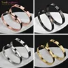 Yunkingdom 4 couleurs Cool or blanc or bracelets en acier inoxydable bracelets pour hommes femmes bracelets large 4mm/6mm/8mm Q0719