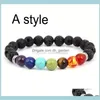 7 Chakra Stones Natural Essential Oils Self Confidence Holistic Aromatherapy Lava Stone Mala Meditation Juxao Charm Bracelets Piw50