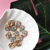 10 pièces/paquet strass coeur Design pendentifs à breloques métal forme dorée pour bricolage bijoux faits à la main boucle d'oreille Bracelet trouver