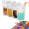 MOM'S HAND 50pcs / set Jetable Drink Container Set Zipper Pochettes En Plastique Drink Bags 210610