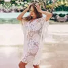 Lace Beach Pareo wear Swim suit Cover up Playa Tunics for Tunic Swimwear Women Dress #Q878 210420