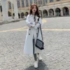 SLPBELY Frauen Trenchcoat Windjacke Weiß Zweireiher Koreanischen Stil Dame Büro Mantel Mit Gürtel Weibliche Oberbekleidung Frühling 211012