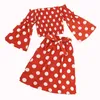 enfants Ensembles de vêtements filles Polka Dot tenues enfants Flare Sleeve ruffle Tops + Dots jupes 2pcs / set Printemps Automne mode Boutique bébé Vêtements