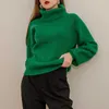 Jesień Zimowy Oversize Grube Sweter Swetry Kobiety Loose Cashmere Turtleneck Duży Rozmiar Pullover Dla Kobiet Kobiet 211018