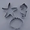 Cookie Tools Cookie Mold 3pcs Ocean Sea Star Shells Cheval Moules Biscuit Cake En Acier Inoxydable Cutter Sets