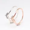 100% 925 Sterling Silver Pan Ring Creative Crown Wishing Bone For Women Wedding Party Gift Mode Smycken Kluster Ringar