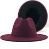 فيدورا القبعات النساء بالجملة 2021 جديد مصمم واسعة بريم الصوف فيدورا 2 اثنين من لهجة القبعات الرجال والنساء WXY149