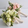 Brautblumen-Handstrauß, gefälschte Rosen, Seide, Eukalyptus, Hortensien, künstliche Pflanzen, Hochzeitsdekoration, Blumensträuße, dekorative Blumen, 249 Stunden