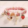 Other Bracelets Drop Delivery 2021 Korean Childrens Jewelry Princess Cartoon Parent Child Crystal Girls Bracelet Pvntn