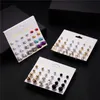 12pairs / set Mode Crystal Bead Charm Stud Oorbellen Set voor Dames Geometrische Bloem Bowknot Pearl Earring Statement Party Sieraden Gift