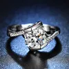Wedding Rings Classic Fashion Angel Kiss Ring Female Fully-Inlaid 1 Karat Simulation Moissanite Diamond Jewlery For Women