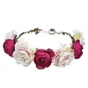 Rose bloem kronen romantische chique bloemen hoofdband voor bruiloft vakantie haarband gestimuleerd bloem kransen haaraccessoires