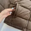 Homens Down Parkas Mens Brown Puffer Jaqueta Casacos Designer Casaco Zíper Preto Com Capuz Veste Womens Carta Imprimir Inverno Ski Outerwear Feminino Masculino Casal Roupas