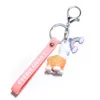 Mignon dessin animé résine alpaga porte-clés arc-en-ciel multicolore porte-clés téléphone portable sac créatif pendentif Couple porte-clés cadeau