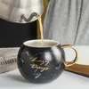 Tazza da caffè in ceramica di marmo, manico in oro, colazione, latte, ufficio, tazze da caffè espresso, regalo per amici