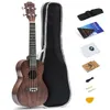 Batking Soprano Concert Tenor Ukulele Solid Top Mahogany Starter Kit Ukelele Uke With Gig Bag,Strap,Nylon String,Guitar Trigger Capo,Picks in vintage color