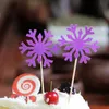 Flocon de neige gâteau Topper emballage cadeau mignon dessin animé Cupcake drapeaux pour mariage fête d'anniversaire bébé douche décoration gâteaux Toppers fournitures