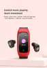 Kvalitet N8 TWS Bluetooth Wireless Earphones 2 i 1 Armband Pedometer Hjärtfrekvens Monitor Sport Fitness Touch Control Klockor Sömnspårare Smart Armband