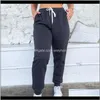 Womens Capris 2021 Stacked Sweatpants Joggers Dames Hoge Taille Flare Broek Plus Size Fitness Pantalon Solid Active Wear Streetwear1 Av Ny8II