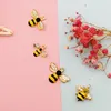 10 шт. Chrinestone Bee Enamel Подвески Подвески для DIY Ювелирных изделий Аксессуары для ювелирных изделий Выявление Серьез Золото Цвет Металлические Чары насекомых