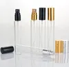 15ml Clear Mini Prov Raffillerbar Parfym Spray Glass Atomizerflaska Med Svart Gyllene Silver Lid 1000PCS SN6142