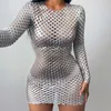 Casual Dresses Summer women Night Club wear party evening dress high waist dresses short skirts Sexy fashion bodycon Dresses girl woman Hollow out long sleeve shirts