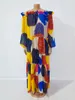 エスニック服ローブ Africain ファムルースセクシーなデジタル印刷ドレス女性プラスサイズカフタン Mujer Vestido マキシナイジェリア