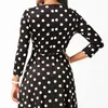 Kayotuas Women Dress Autumn Polka Dot Long Sleeve Maxi Boho Ladies Sexy V-Neck Slim Fashion Sundress 210522