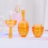 Clear Amber Honecomb Shaped Lip Gloss Tubes with Wand Empty Honey Lipgloss Containers Funny Lip Balm Bottle Dispenser with Rubber for DIY DH6767