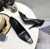 Topkwaliteit vrouwen schoenen koeienhuid lederen hoge hakken sexy metalen puntige teenzool pompen worden geleverd met logo box bruiloft feestjurk schoen sandalen maat 35-40