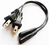 USA 2Pin Male Plug to IEC 320 C7 Socket Cord For Digital Camera, Nema 1-15P Travel Power Cable/4PCS