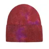 Stickad Tie Dye Beanies Mössor Vanliga Manschett Banning Sticka Skidlock Casual Skull Varm Solid Färg Vinter Blank Huvudbonar Bonnets Cykling Kepsar Masker