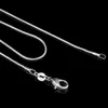 2021 Top Quality 50 Pcs 925 Sterling Silver Smooth Snake Catene Collana Catenacci per aragosta Risultati dei gioielli a catena Dimensioni 1 Mm 16 pollici --- 22 pollici