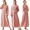 Roze hooded abaya Marokkaanse kleding vrouwen bloem maxi etnische jurk Turkse kaftan islamitische moslim jilbab ramadan gewaad feestjurk casual jurk