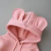 Autunno Neonati maschi e femmine Camicia con cappuccio Bambini Giacca solida per bambini Felpa in pile di cotone Giacche per bambini per ragazze 210515