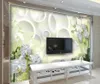 Fantasy Flower 3D Circle Cherry Blossom Reflektion Bakgrund Väggmålning Gentleman Flower Living Room 3D Wallpaper