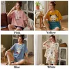 Conjunto de pijama feminino Conjunto de algodão de verão Nightwear Homewear de manga curta Sleevewear conjunto bonito desenhos animados lounge desgaste T-merda camisetas 210330