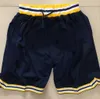 Mens Michigan Wolverines North Carolina Tar Heels Stiched basketball Shorts PANTS with Zipper Pockets