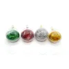 Anpassad jul hängande bauble blank 8cm sublimering plast transparent boll med flock xmas trädprydnad5552923