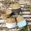 Andra trädgårdstillbehör 4pcs Fällbar förvaring Korg Kreativ naturlig Seagrass Rattan Folding Flower Pot Baskets Planter Tvättservice